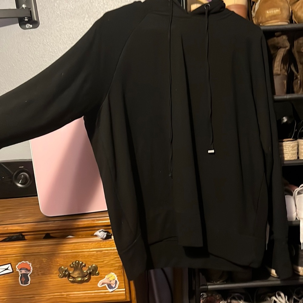 Black Hoodie With Mesh Sleeves